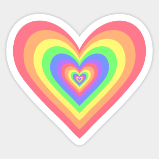 Pastel Rainbow Expanding Hearts Sticker